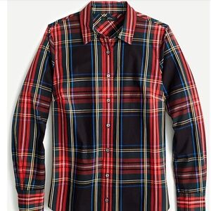 J. Crew Slim stretch perfect shirt in black Stewart tartan